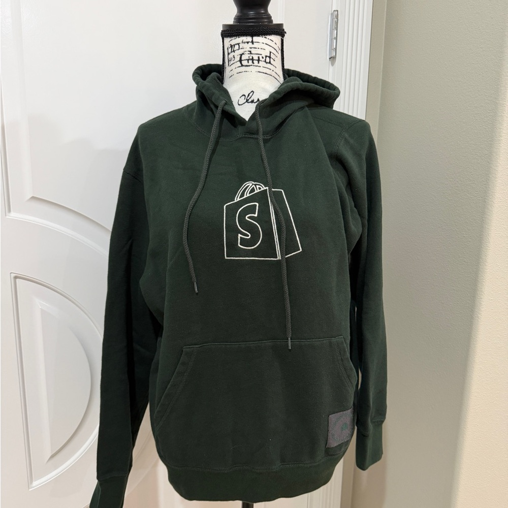 Official Forest Green Shopify Embroidery Hoodie Unisex
